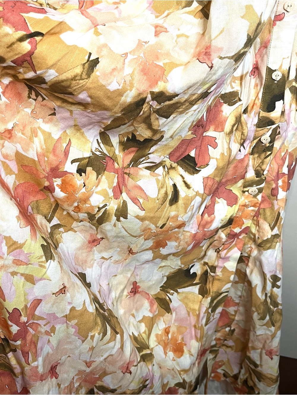 Significant Other Women’s Size 8 Svana Linen Blend Watercolor Floral Maxi Dress - Picture 11 of 14